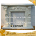 decorated carving pure white marble fireplace sculptures for indoor